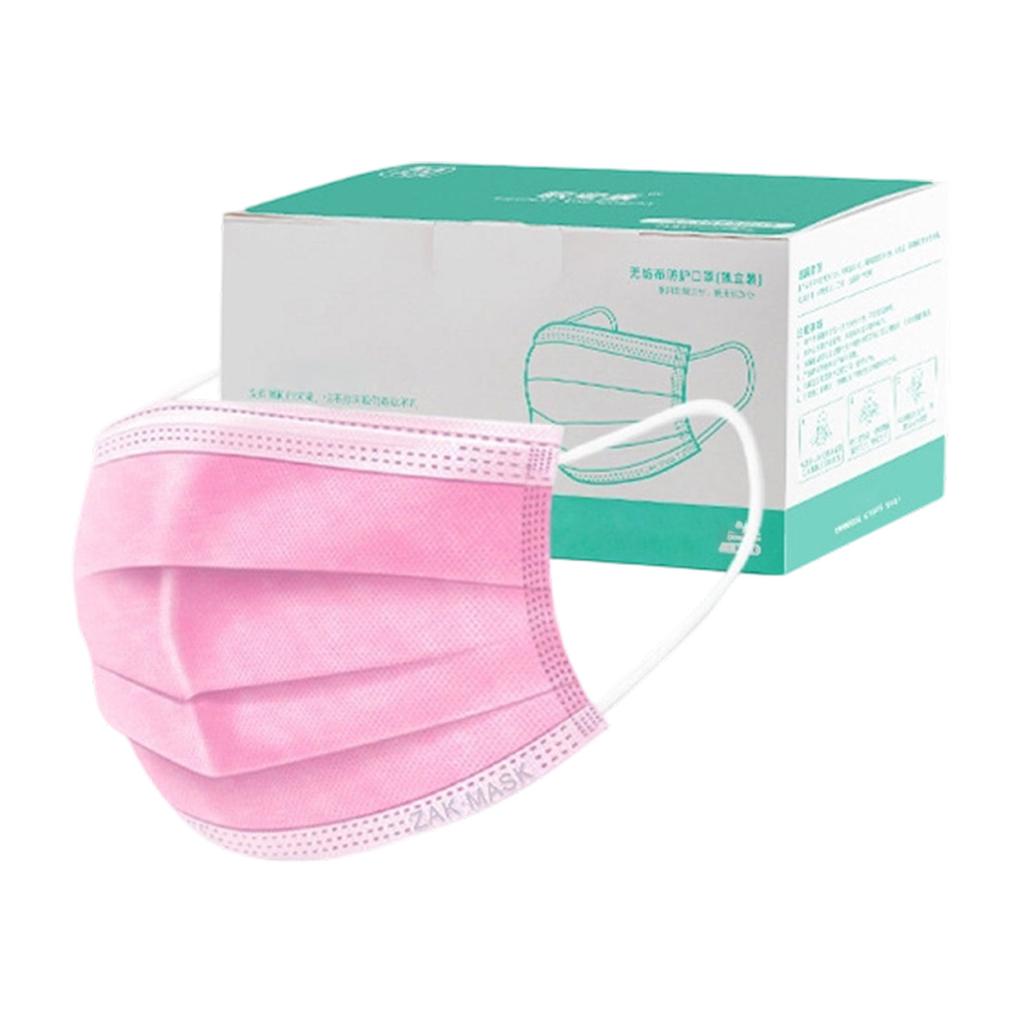 Adult Ear Loop Disposable Face Masks 3-Ply Protective Covering with Wide Ear Bands 50 Pieces for Daily Use and General Protection