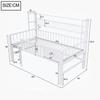 Children's bed 90*200cm, low loft bed with metal frame and storage compartments, suitable for children and teenagers. White