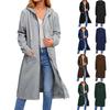 Sweater Jacket Loose Long Sleeves Zipper Hooded Cardigan Everyday Wear Casual Long Length Women Winter Coat for Trip