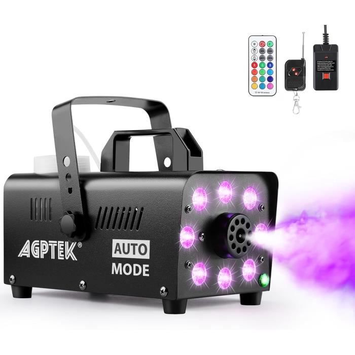 Machine à fumée - AGPTEK - 500 W - Télécommande - 13 lumières LED colorées