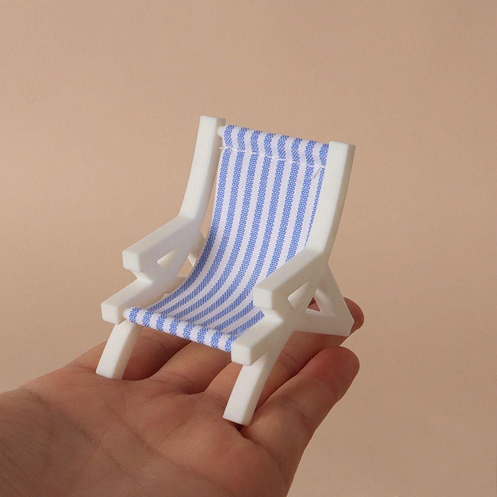 Multicolors Foldable Beach Chair Model Mini Doll Summer Vacation Chair For OB11 Doll