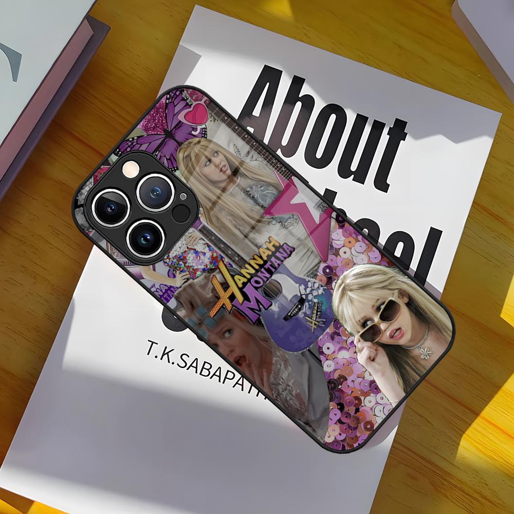 H-Hannah Montana Чехол для телефона Стеклянная крышка Для IPhone 17 15 Pro Max 14 Pro 16 12 11 13 Mini X XR XS 8 7 Plus SE