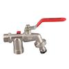 Double Valve Faucet Washing Machine Hose Valve Zinc Alloy Electroplate 1 In 2 Out Faucet Valve for Washing Machine