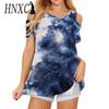 Женские модные повседневные летние блузки и рубашки с коротким рукавом и круглым вырезом