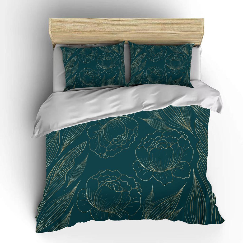 Ботанический цветок двуспальная кровать пододеяльник кровать европейские комплекты постельного белья домашний текстиль роскошные наволочки постельное белье для спальни