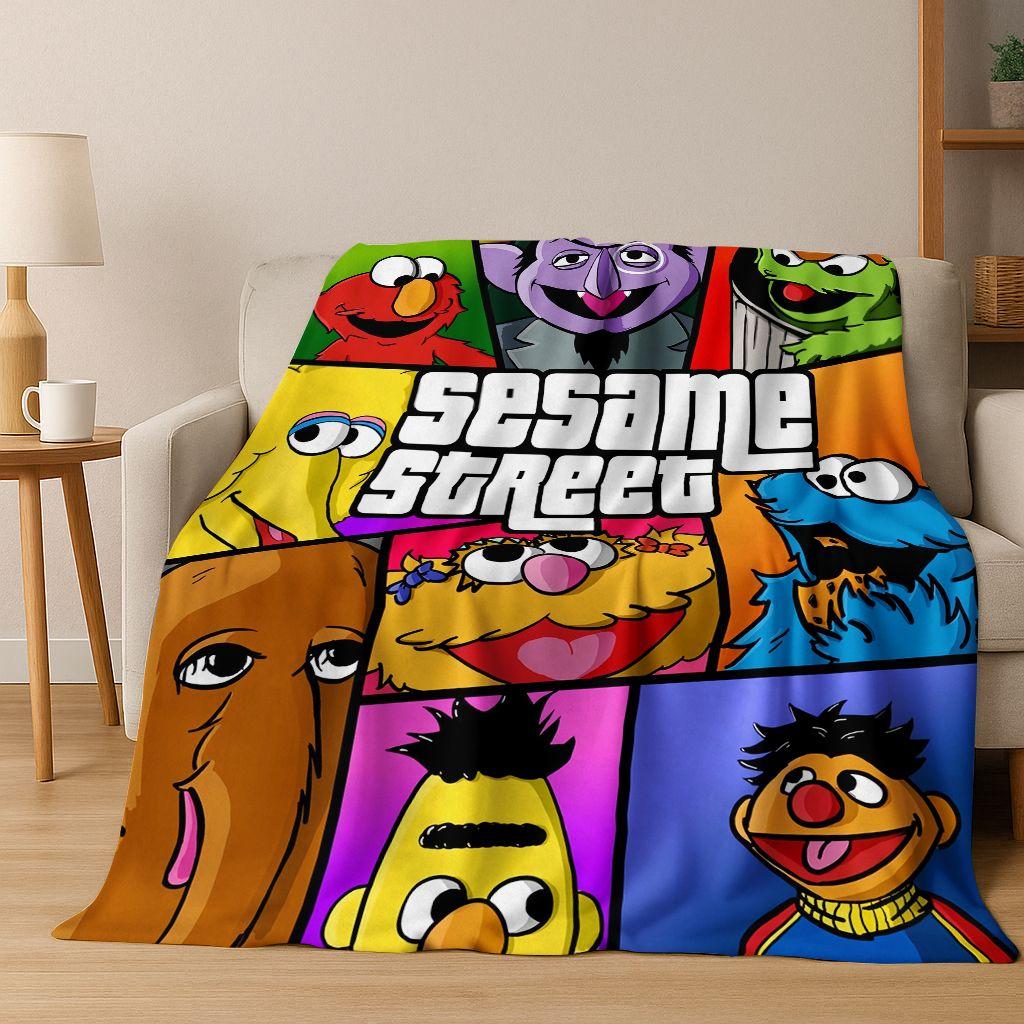 3D Фланелевое одеяло с рисунком из мультфильма S-Sesame, Уютное мягкое плед-покрывало для дома, спальни, кровати, дивана, пикника, офиса, Подарок, Дети