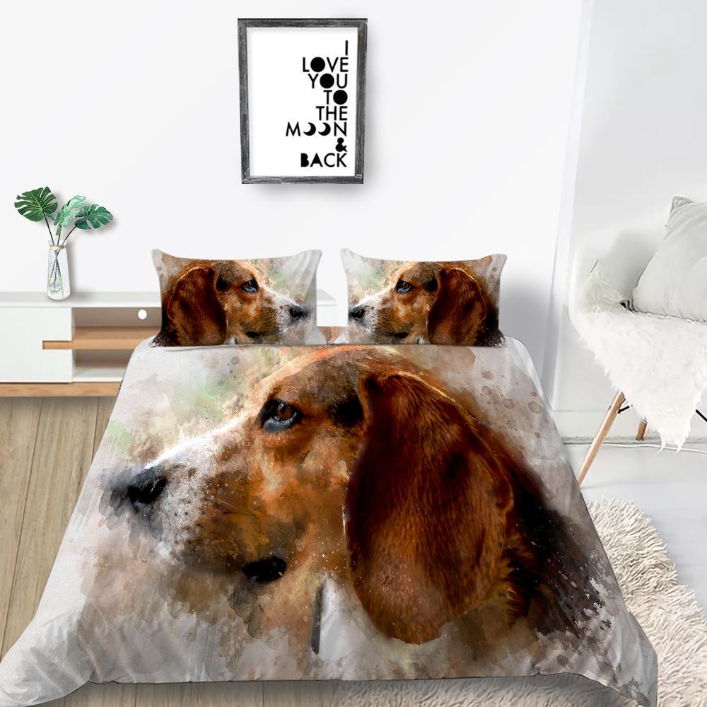Новая мода, чехол для постельного белья для собак, костюм с рисунком домашних животных, домашний текстиль, комплект постельного белья, пододеяльник, роскошный комплект пододеяльников королевского размера