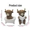 Durability Resin Toilet Seat Cow Statue Bathroom Ornamentation Sculpture With Smooth Surfaces Easy To Clean for Counter top
