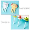 1 Set Fruit Fork Cute Cartoon Non-slip Reusable Easy To Clean Decorative Plastic Snack Cake