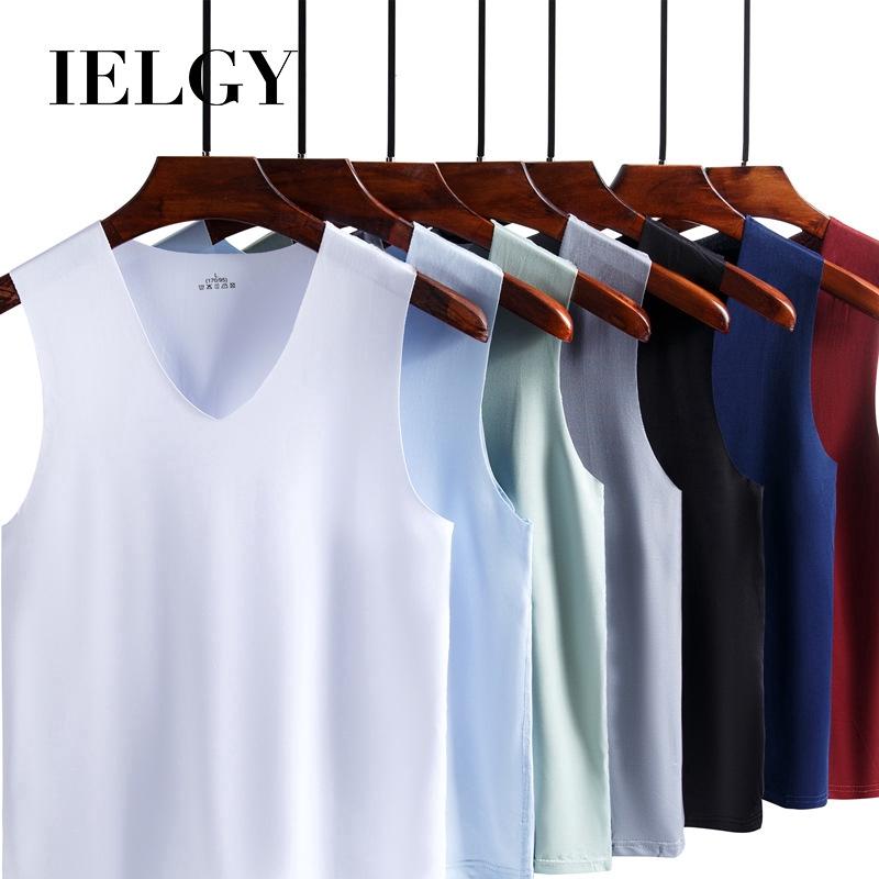 IELGY Мужской дышащий шелковый жилет для спорта и фитнеса