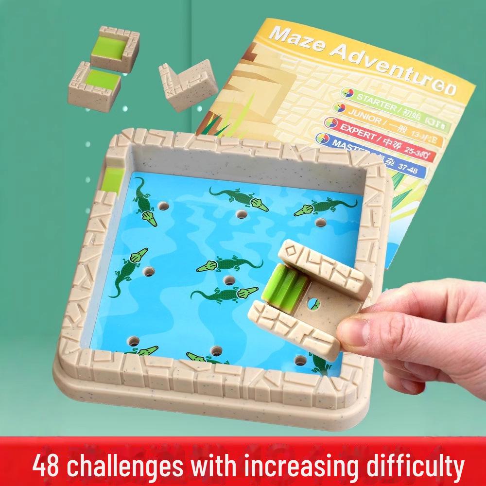 Маленький сладкий крокодиловый лабиринт: Huarongdao Логическая настольная игра-головоломка для детей