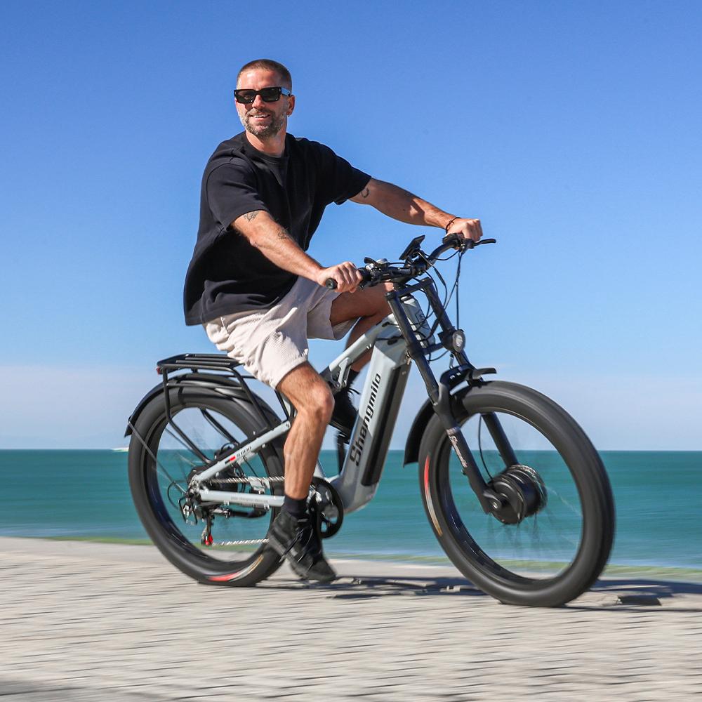 Shengmilo S600 Adult 2000W Men's E-Mountain ebike with Two Motors, 48V17.5AH840WH Battery,26 Inch Wide Tyre Men's Electric Bike