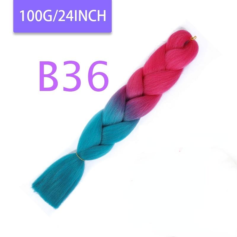 MISQUEEN Yaki Soft Hair Ombre Crochet Braiding Hair Extension For Braid 24 Inch Pink Synthetic Crochet Hair Jumbo Braid Hair