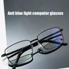 Men Business Metal Square Flat Light Mirror Ultra Light Comfortable To Wear Anti Blue Light Fashion Glasses Women