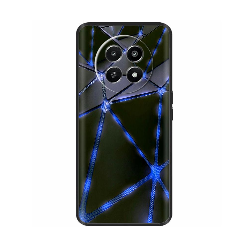 Для Realme 12 5G 12X Чехол для телефона Цветочный принт Мягкий черный ТПУ Fundas Для Realme12 12 X Защитный бампер Para Coque Etui Capas