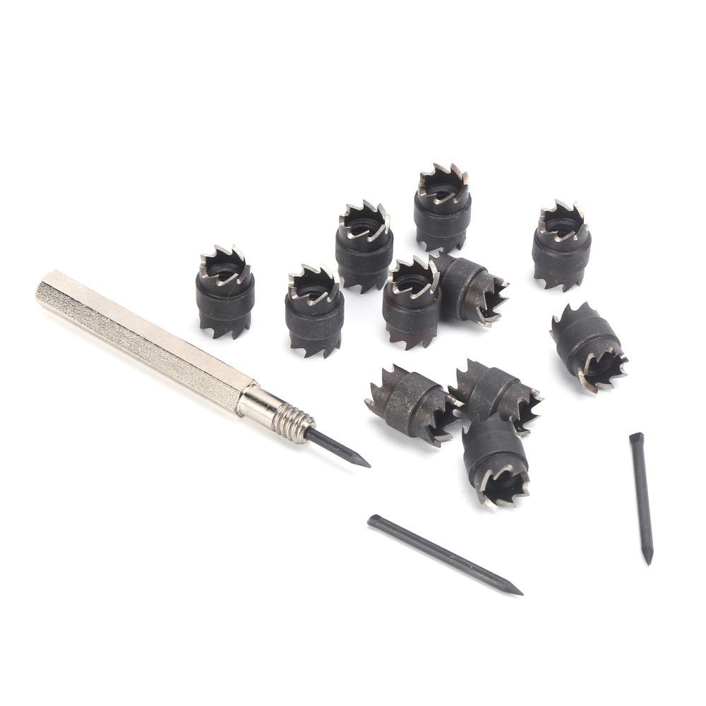 13pcs Double Sided Spot Weld Cutter Set Hex Shank Sheet Metal Hole Cutter For Sheet Metal