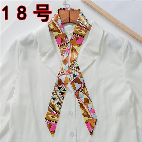 Luxury Brand Bag Scarf Foulard Femme Hijab Scarf Women Hair Silk Scarf Handle Bag Ribbons Long Skinny Scarves