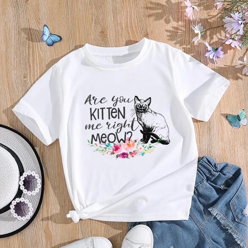 (Азиатский размер) Женская футболка с котом, милый стиль, тренд, милая одежда, футболка с принтом, модная футболка, женские футболки с коротким рукавом и графикой