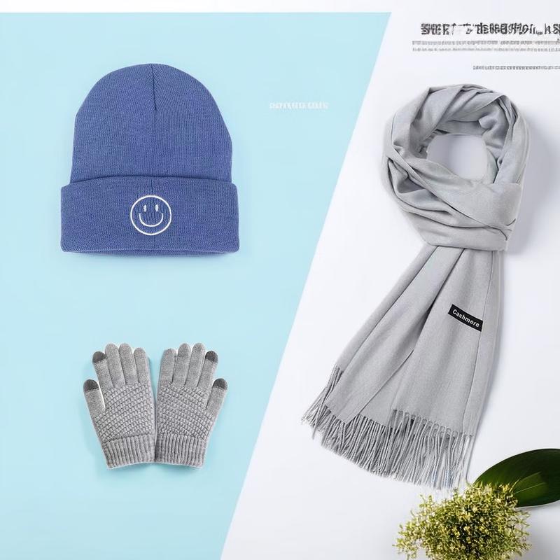 EILEI Knitted Hat, Scarf & Gloves Warm Set