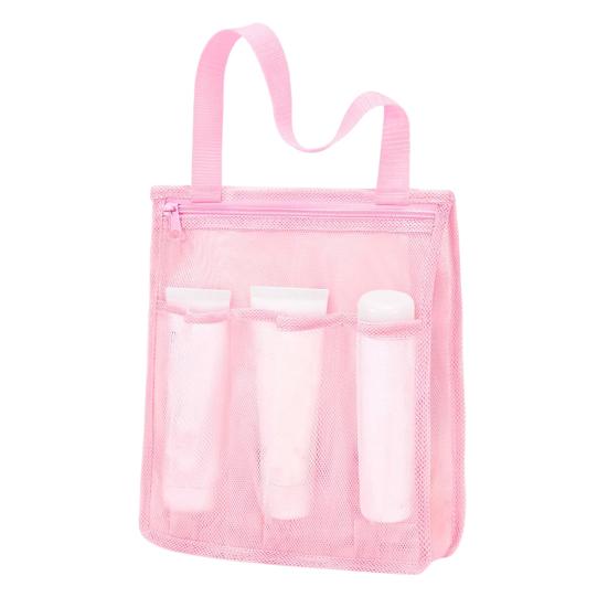 Сумка для хранения Портативная сетчатая сумка-органайзер для душа Большой вместимости Застежка-молния Сумка для душа для ванной комнаты с боковыми карманами