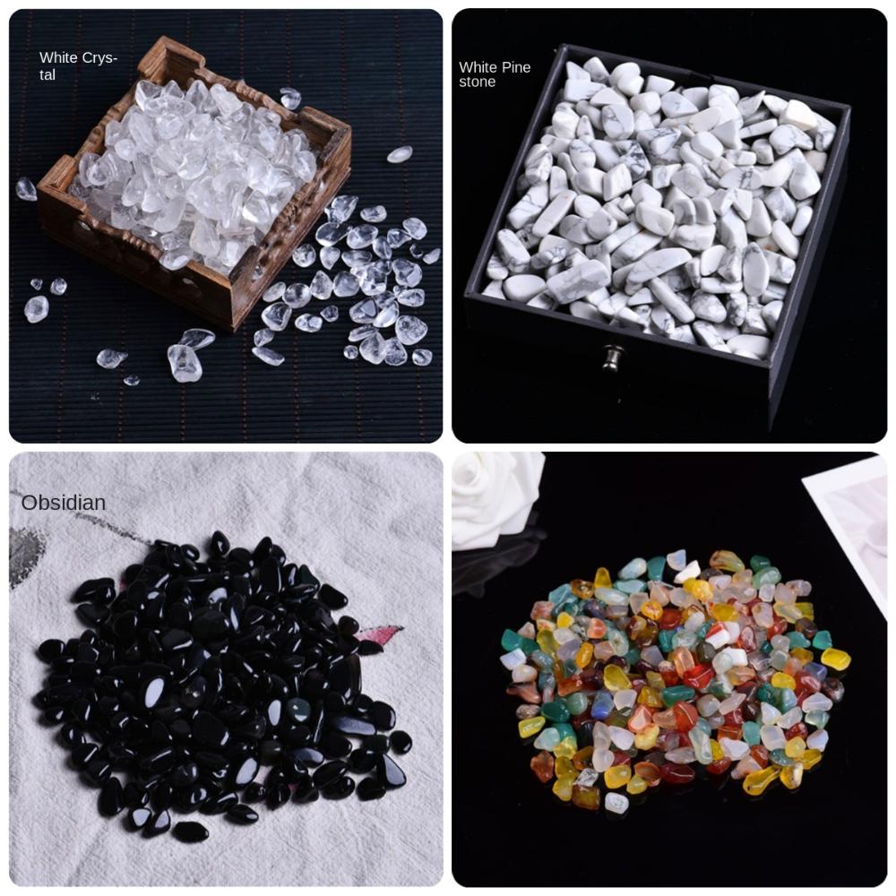 Natural Crystal Seven Colored Agate 100g Landscape Craft Reusable Gravel for Garden Decoration