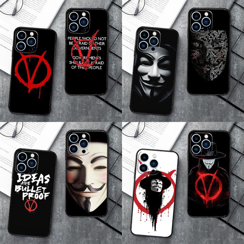 Чехол V for Vendetta для iPhone 16 15 13 14 Pro Max 12 Mini 11 14 Pro Max X XS XR Plus Мягкий чехол Coque