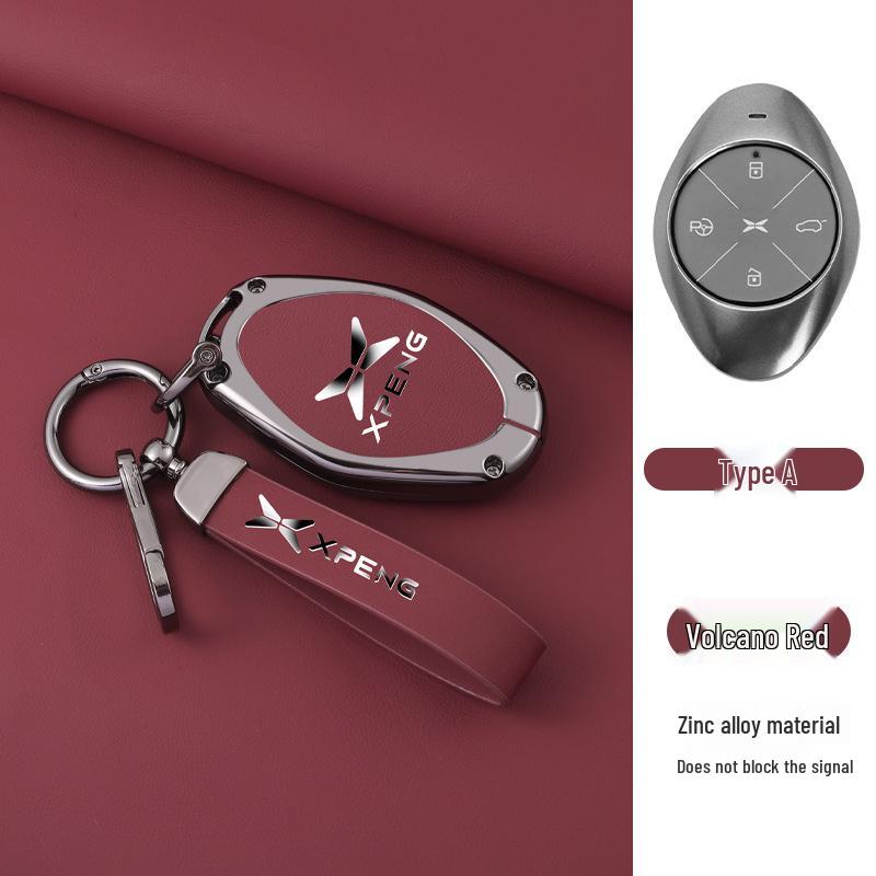 XPeng P7/P5/G3/G3i/G9 Key Case with Buckle & Rope - 2022 Model Car Key Shell Modification