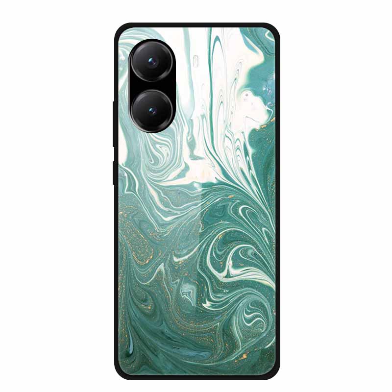 Закаленное Стекло Чехол для Poco X7 Pro Задняя Крышка ПК Жесткие Ударопрочные Чехлы для Xiaomi PocoX7 Pro Funda Мраморная Текстура Модный Coque