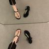 Thick Heel Pinch Foot Niche High-end Sandals Fairy Shoes 2025 New Summer Mid-heel Skirt Roman Shoes