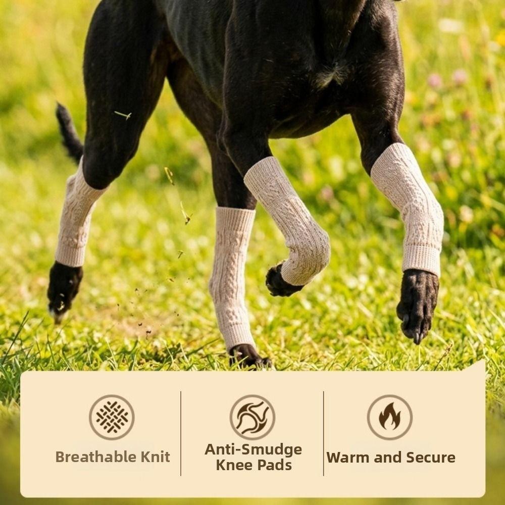 4Pcs Comfortable Breathable Dog Elbow Cover Stretchy Joint Protection Dog Knee Protector Warm Elastic Dog Leg Sleeves Sports 2