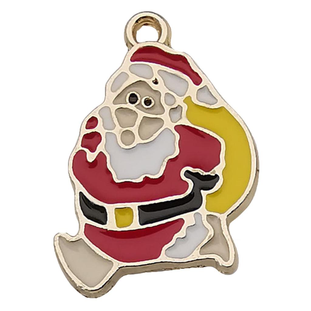 Set of 50 Christmas Oil Drop Pendants: Cute Santa, Snowman, Tree DIY Jewelry Accessories