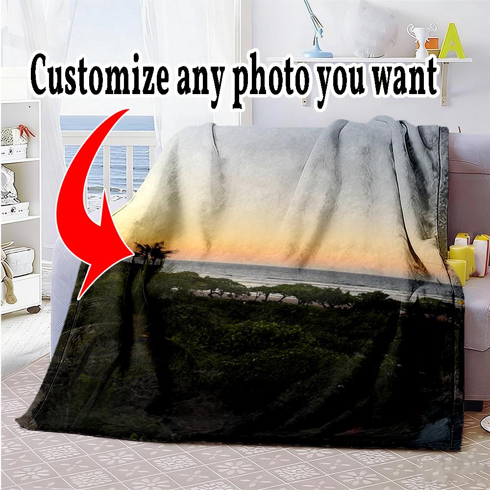 Customize Image Customize Your photo Blanket Throw Personalized Blanket Soft Warm Cozy Versatile for Home Decor Bed Office Couch Ideal for All Seasons