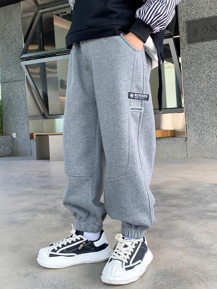 Осень 2025 Мальчиковые свободные спортивные брюки - Повседневные длинные брюки для детей