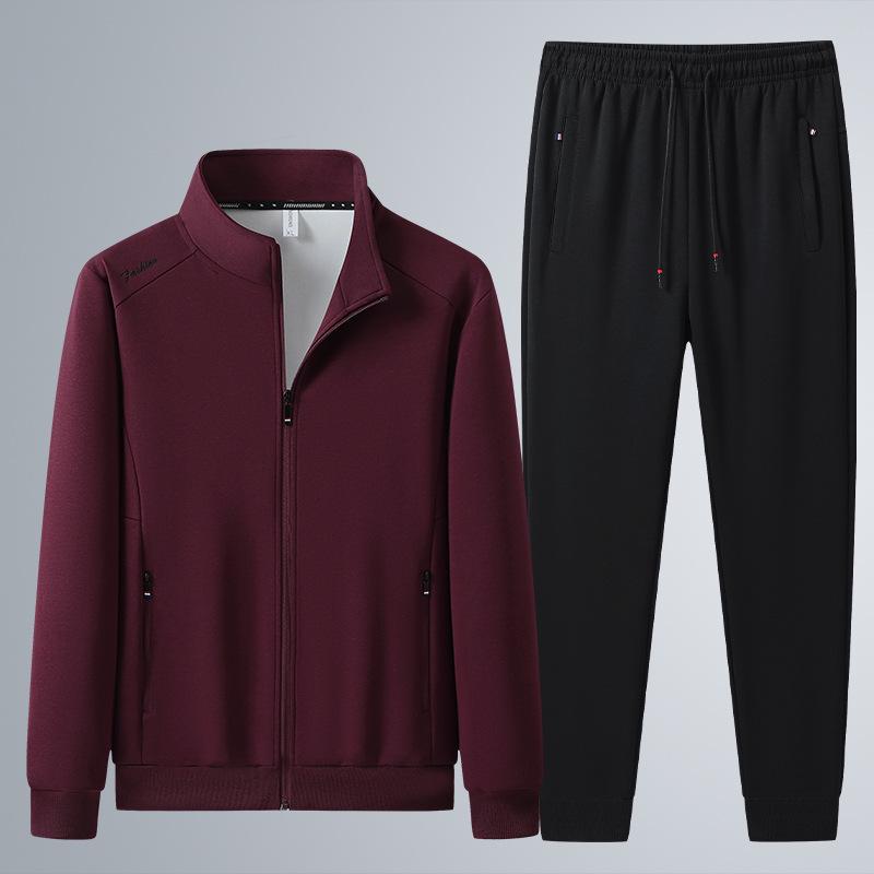Мужской спортивный костюм из хлопка больших размеров: Комплект из дышащего свитера и спортивных штанов (L-8XL)