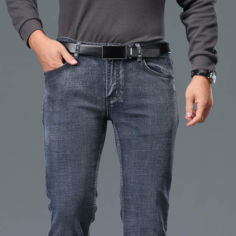 Мужские эластичные джинсы с высокой талией Cassic Design Расклешенные джинсы Мужские синие джинсы