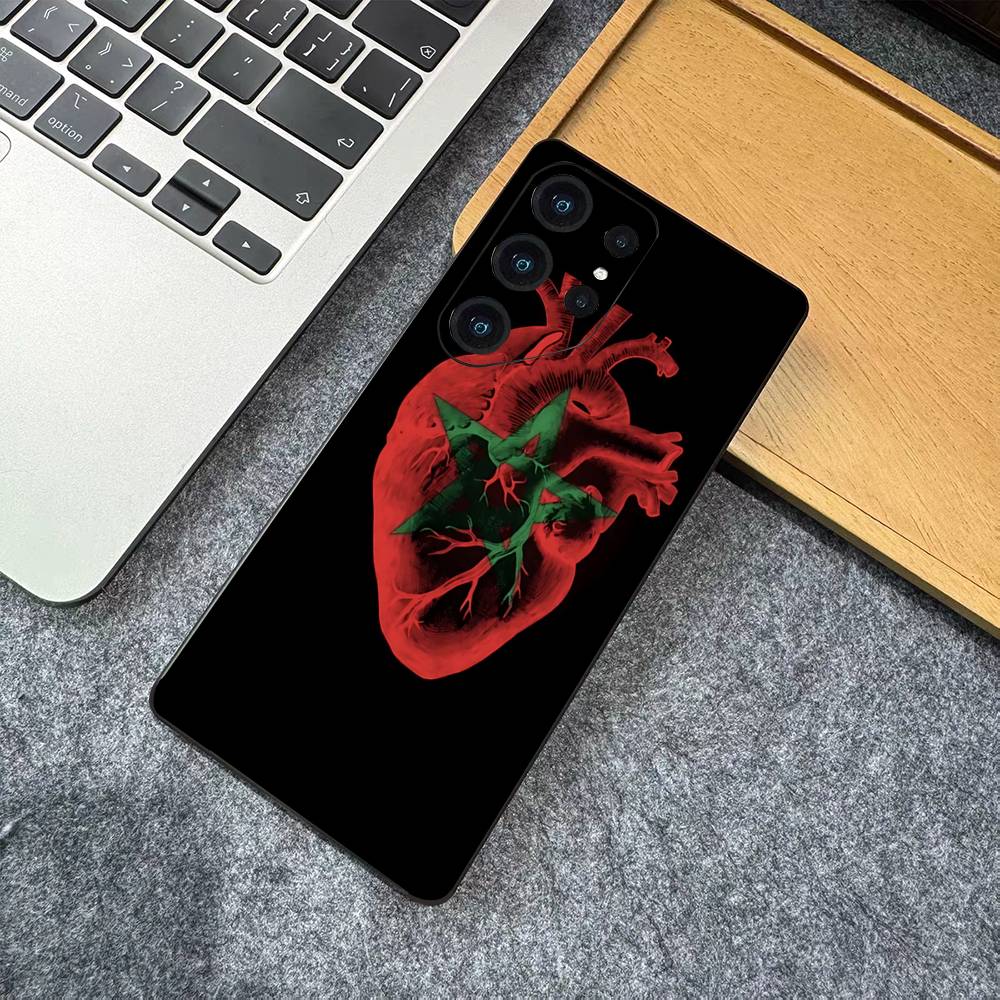 Чехол для телефона с картой и флагом Марокко для Samsung S 24 Fe 25 Ultra Plus 20 Lite 21 30 22 23 24 22 Ultra 5G Fundas