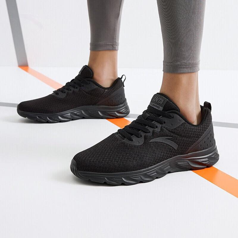 Anta Retro Trendy Versatile Simple Shock Absorbing Wear Resistant Low Top Running Shoes Men Sneakers Black 912445522-7