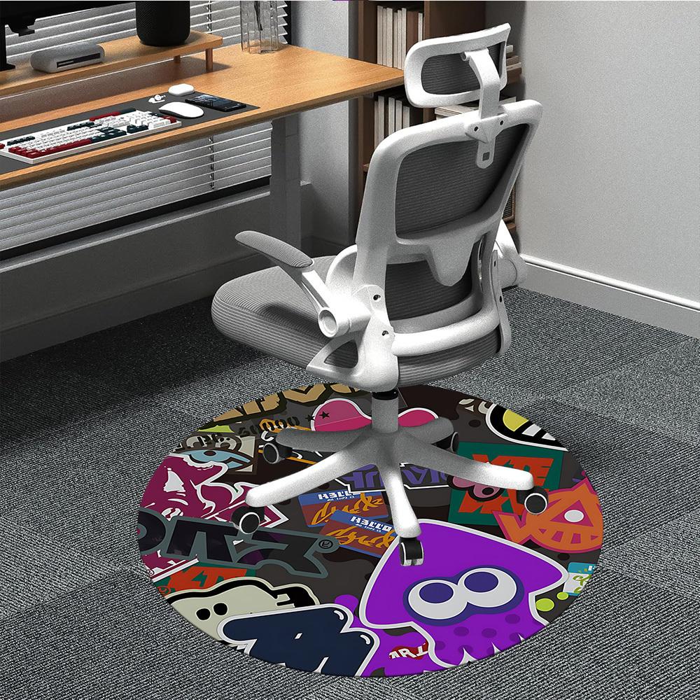 1pc Splatoon? Office Round Area Rug, Bedroom Living Room Home Decor, Room Deco, Offic a1016196
