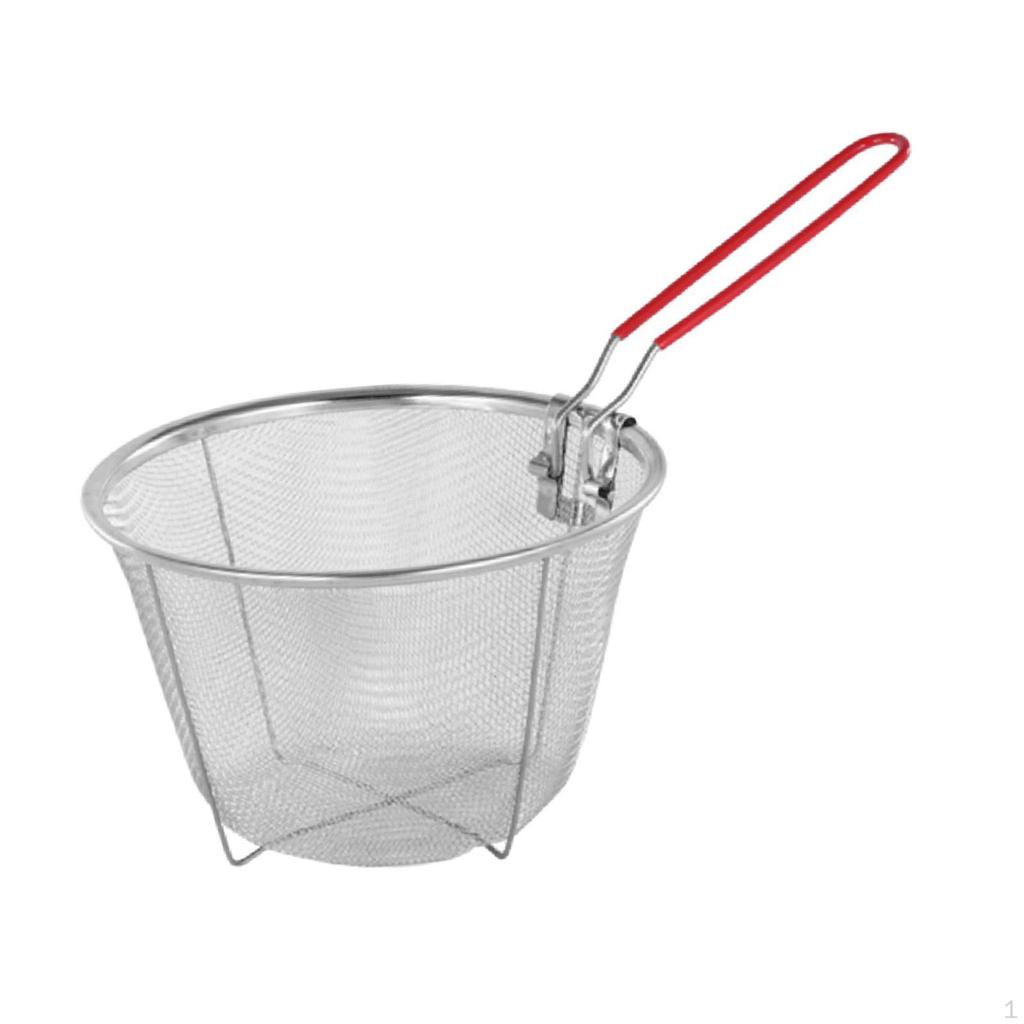 Deep Fry Basket In Stainless Steel for Kitchen Use, Wire Strainer