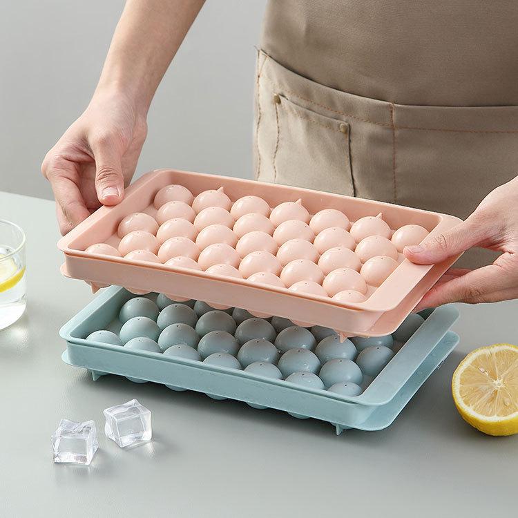 Круглая форма для кубиков льда с 33 ячейками — быстрозамораживающийся, креативный самодельный лоток для льда для бытовых холодильников