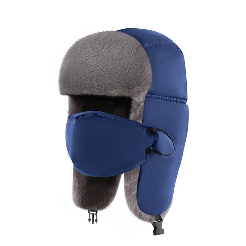 Поставка головных уборов Утолщенная шапка Lei Feng для мужчин и женщин с масками Зимние полностью бархатные защитные наушники для лыж Водонепроницаемая термошапка