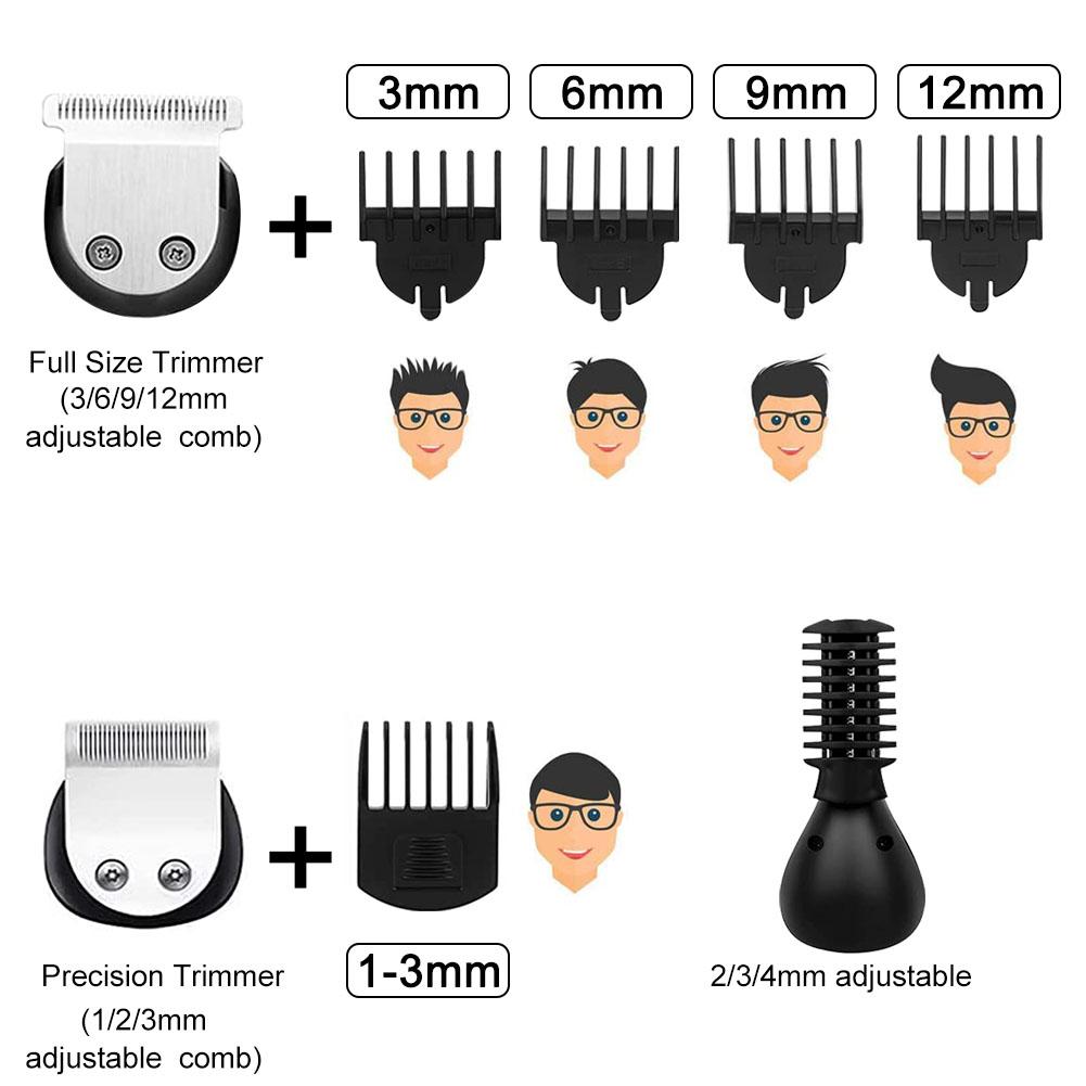6-in-1 Electric Grooming Kit for Men Metal Body Clipper with Shaver Nose Hair Trimmer Multi-Function Tools