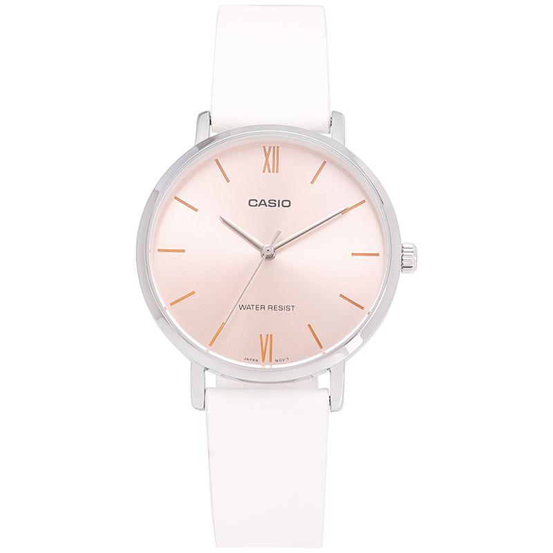 Casio Женские кварцевые часы, модифицированная серия, водонепроницаемые, в стиле инстаграм, простой темперамент, розовые LTP-VT01D-4B(Команда1528-ГайЧжуан-ГайЯБайДай)