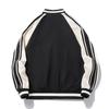 Men's Striped Baseball Collar Patchwork Long Sleeved Jacket