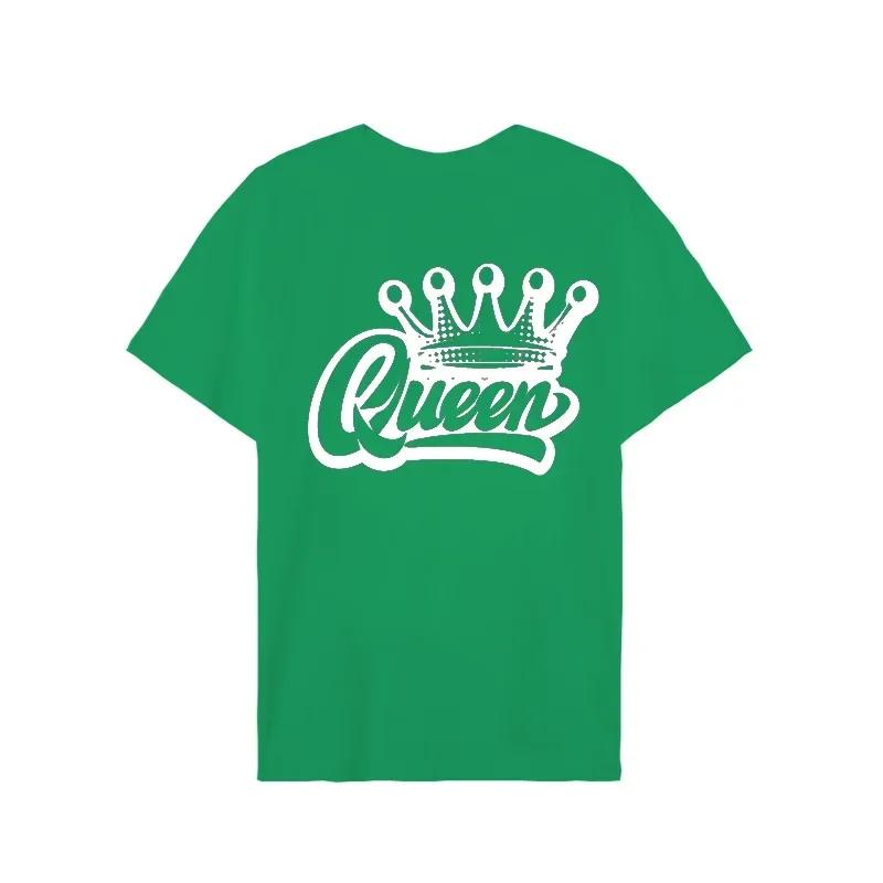 King Queen Crown Print Lover Couples Tee Shirt Harajuku Women T-shirt Crown Couple Matching Tshirt Clothes Summer Women Man Tops