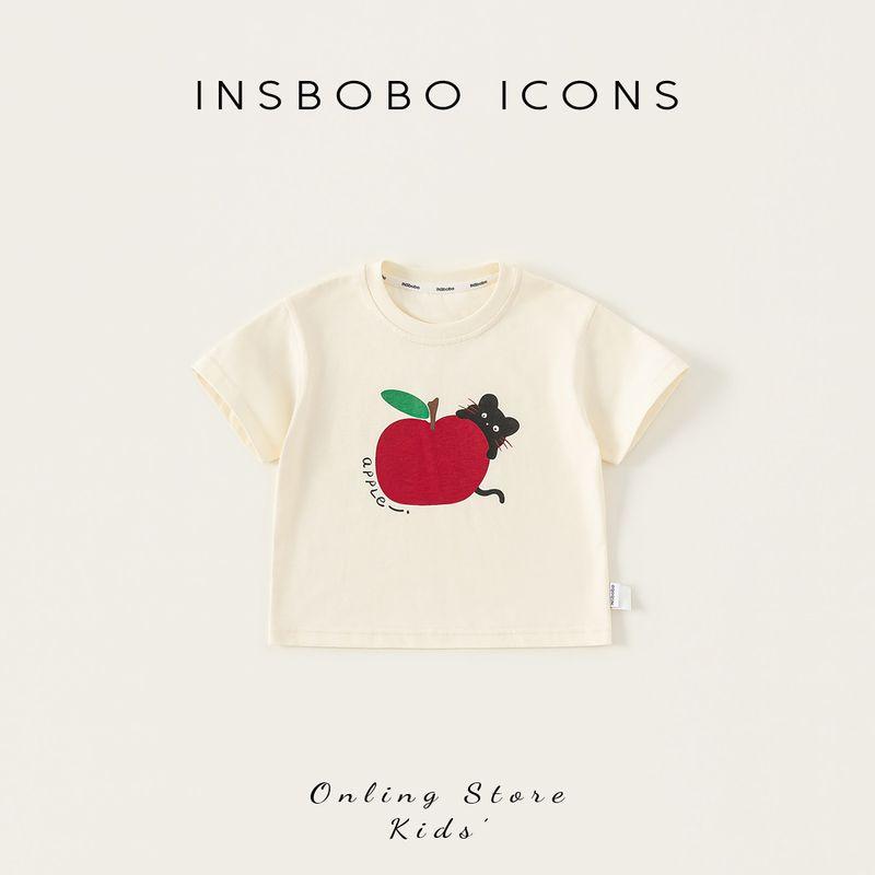 Insbobo Kidsren's Short-Sleeved 2026 Summer New Style Boys' T-Shirts, Fashionable Baby Kidsren's Clothing, Girls' Tops, Summer Style Trendy