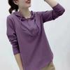 Autumn New Hoodie Women's Long-sleeved Sleeves Hooded Base Shirt Mother's Casual Loose Top Large Size T-shirt Women