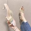 Fashion Hot Selling 2025 New Sexy QueenSandals Knit Women Jelly Transparent  Sandals Pointed Toe High Heels Party Cross Women Sandals