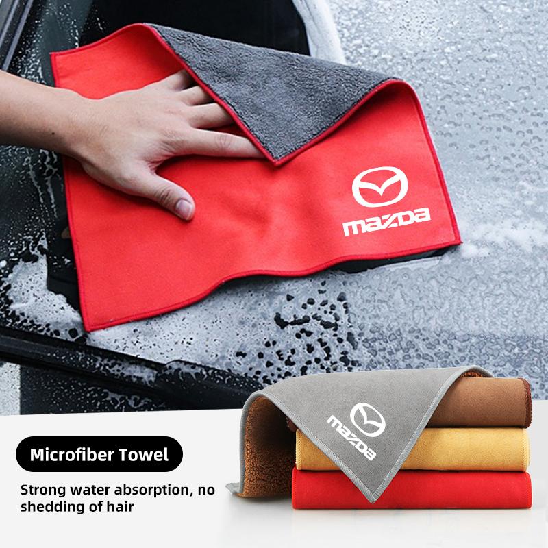 ZATR1 Microfiber Suede Towel Car Wash Cloth Cleaning Rag Clean Tools For Mazda 2 3 6 5 Atenza CX30 CX90 CX60 CX50 MX30 CX3 CX5 MX5 CX8