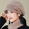 Женский берет и вязаная шапка - эластичные, легкие, однотонные, с застежкой на пуговицы, подарок на день рождения и праздник, теплая одежда для отдыха на природе осенью/зимой